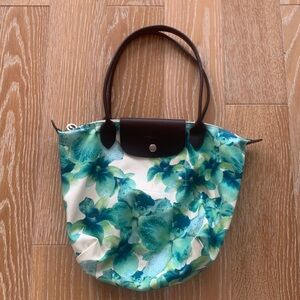 Long Champ floral summer tote bag